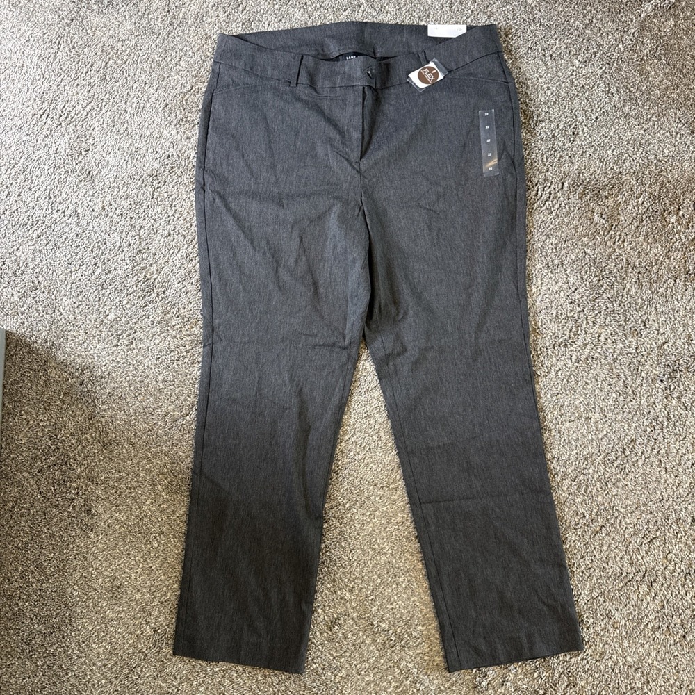 Lane Bryant The Allie Straight Leg Pants Gray Sexy Stretch Size 22R New